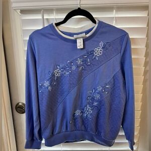 Alfred Dunner Lavender Embroidered Crewneck